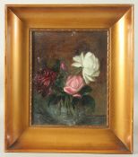 20th Century, a still life study of roses, oil, indistinctly signed, 11