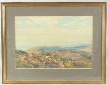 Alexander Carruthers Gould (1870-1948) British, figures on a pathway overlooking the sea,