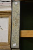 A pair of narrow Chinese embroidered pictures.