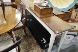 A stylish copper topped painted console table.