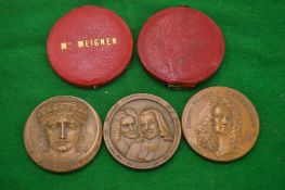Various bronze medallions.