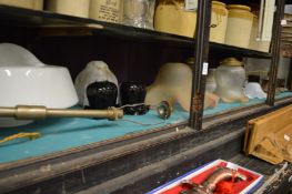 Various lamp shades and lighting.