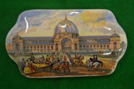 A porcelain pot lid, Alexandra Palace 1873 (chips to base).