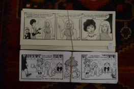 Bill Mevin, original cartoon strips for The Perishers and Dynasty.
