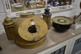 A brass ships Gimbal compass with brass housing.