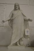 A Parian ware figure of Jesus.