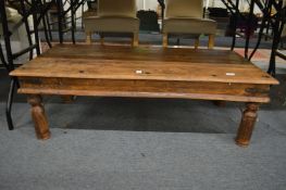 An Eastern hardwood coffee table.