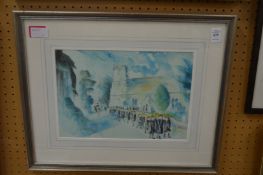 Barrie St Clar McBride, Kingston Church Parade, watercolour.