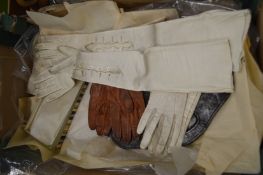 A collection of ladies kid leather gloves etc.
