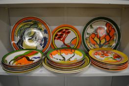 A good collection of Wedgwood limited edition Clarice Cliff plates made for the Bradford Exchange.