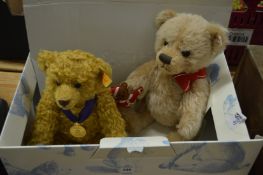 Two Steiff teddy bears.