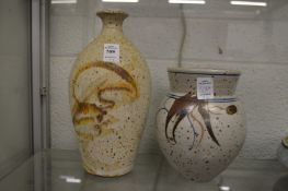 Lillian Small, a studio pottery vase together with another similar vase.