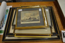 Box Grave Priory, Sussex, colour engraving and a quantity of other engravings mostly topographical