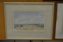 Terence Hambert, Stooks of corn, watercolour, signed.