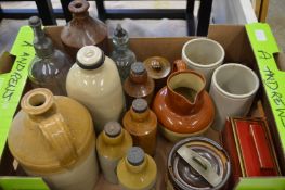 Stoneware jars, old stone ginger beer bottles etc.