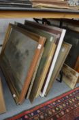 Various oil paintings etc. some unframed.