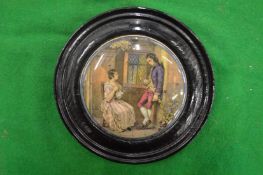 A porcelain pot lid, That no jealous rogue shall leave me to scorn, framed.