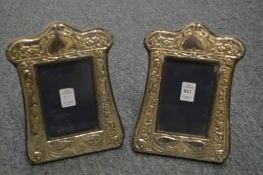 A pair of Art Nouveau design silver photograph frames.