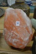 A Himalayan rock salt lamp.
