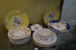 A collection of Continental porcelain plates etc.