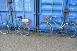Two old bicycles.