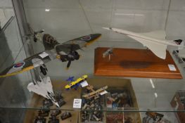 Model of Concorde and other aeroplanes.