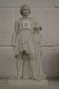 A Parian ware figure group.