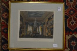 The Blue Velvet Closet and The Circular Room, Carlton House colour prints, a pair.