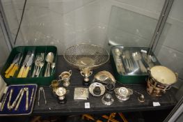 Plated flatware and other items.