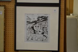 Tim Marwood, original artwork for Thomas the Tank Engine, framed and glazed.