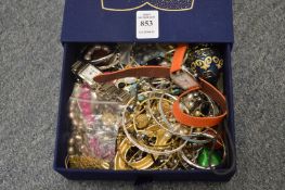 A box of bijouterie and watches.