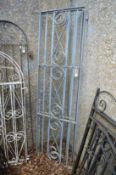 A pair of galvanised metal wrought iron gates combined size 203cm high x 120cm wide.