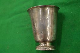 A Continental white metal pedestal beaker.