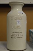 A Tincture of Quinine pharmaceutical jar.
