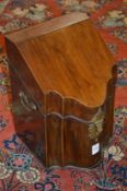 George III mahogany serpentine fronted cutlery box with fitted interior.