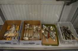 A large quantity of plated and other flatware.