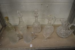 Cut glass decanters etc.