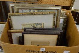 Three colour prints depicting female figure subjects and a collection of other prints to include