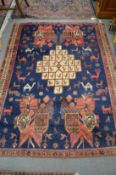 An unusual modern Persian carpet, decorated all over with birds and animals 205cm x 150cm.