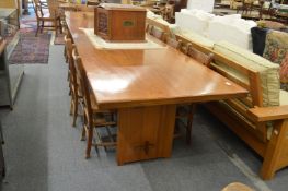 A substantial plank top refectory style dining table 300cm x 90cm.