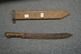 A Collins & Co Legitimus bayonet and scabbard.