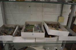 A large quantity of mounted military figures.