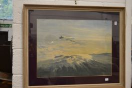 David Shepherd, colour print depicting a aircraft.