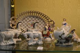 Decorative china to include figures and figurines.