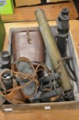 A pair of Barr and Stroud military binoculars, a pair of Kershaw & Son military binoculars, both