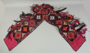 AN UZBEK SUZANI 'L'-SHAPE TEXTILE.
