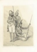 EMILY EDEN (1797-1869): SIKH ALKALI WARRIORS; A RARE LARGE ORIGINAL 19TH CENTURY ENGRAVING,