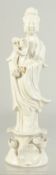 A BLANC-DE-CHINE FIGURE OF GUANYIN, 18cm high.