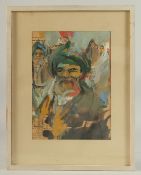 AN IRANIAN PORTRAIT PAINTING BY SUMBAT DER KIUREGHIAN, signed 'Sumbat', framed and glazed, image
