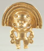 A FINE GILT METAL PENDANT, possibly gold - untested, 5cm x 4cm.